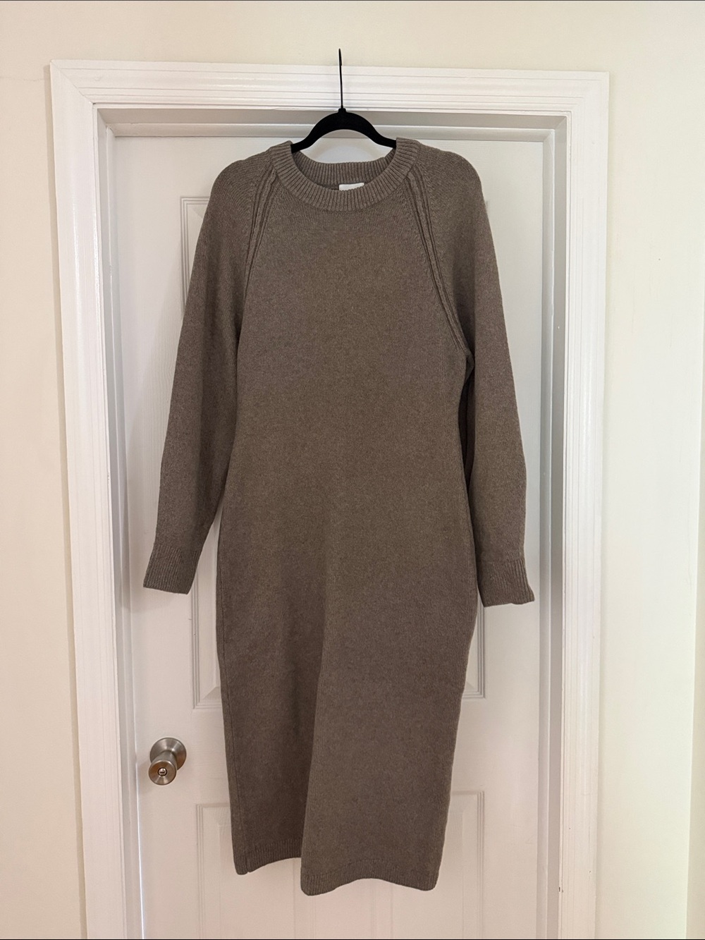 H&M Taupe Long Sleeve Knit Dress